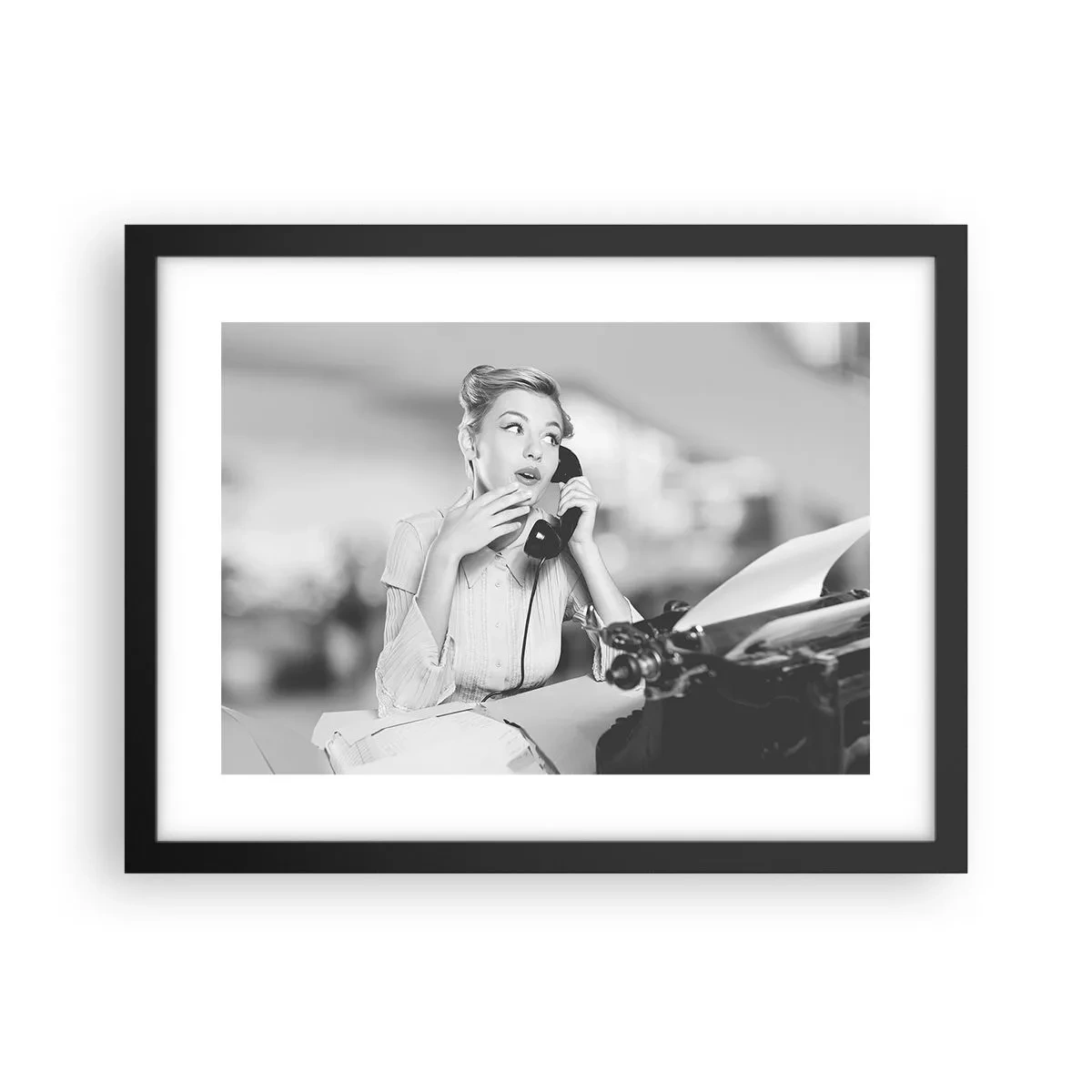 Pôster com moldura preta - Olá, estes são os anos 50. - 40x30 cm