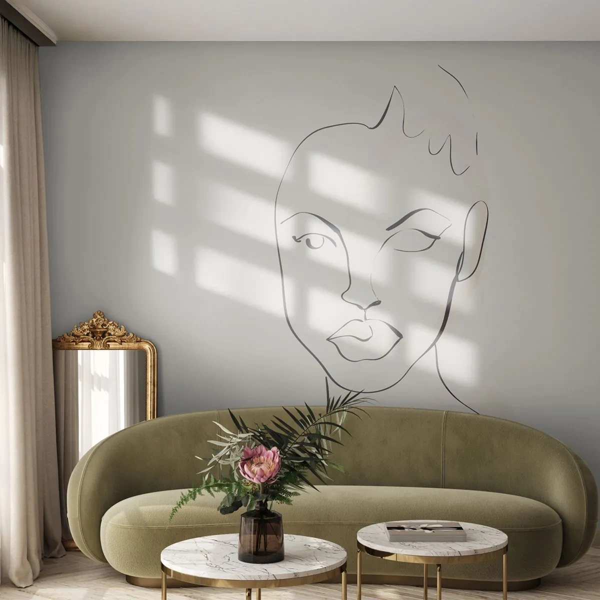 Papel de Parede Premium Sand - Esboço da sensualidade - Mulher, Gráficos, Pedaço - 250x175 cm