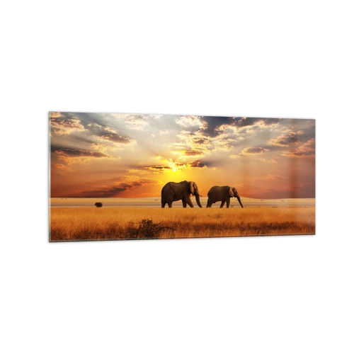 Quadro em vidro - Caminhada em família - 120x50 cm