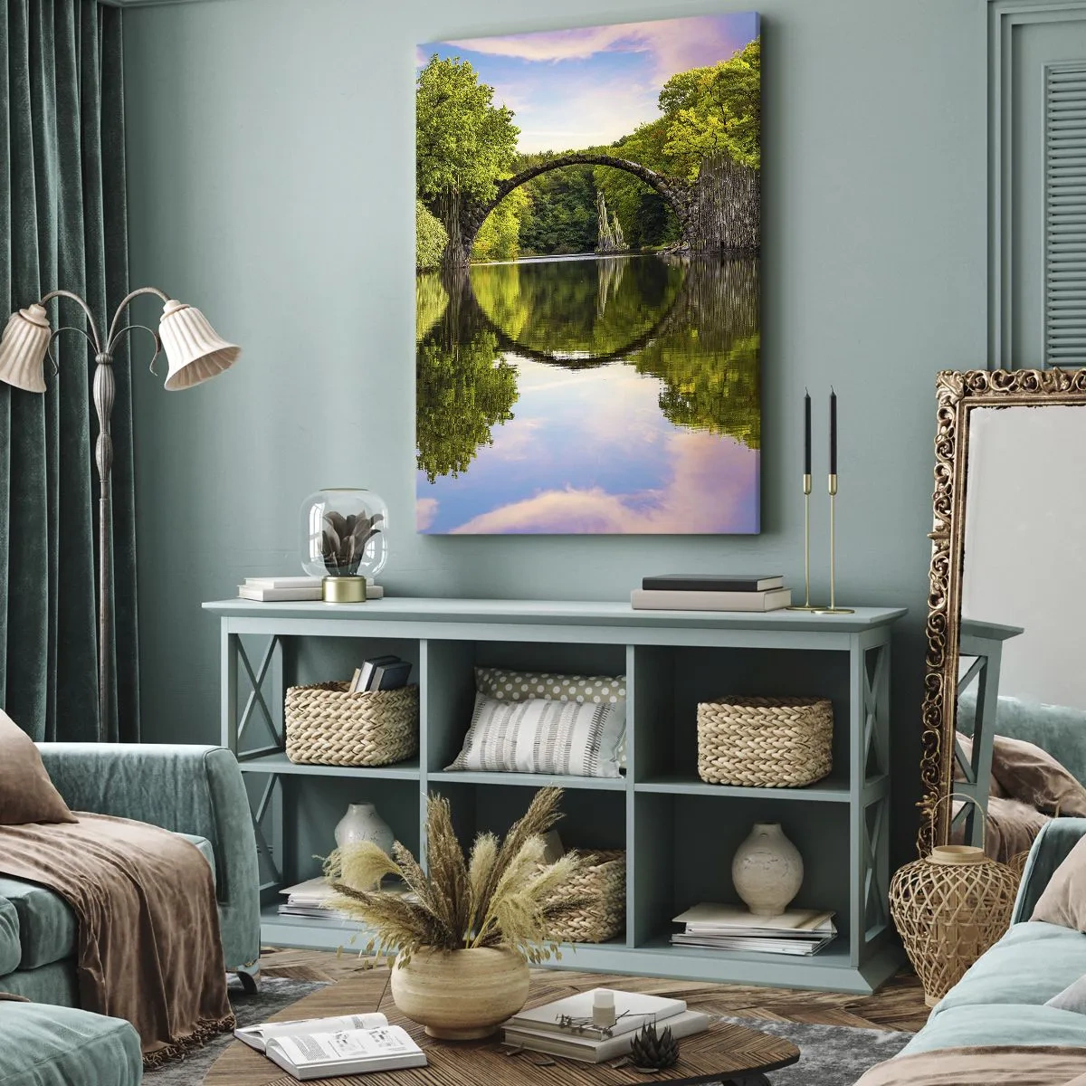 Quadro em tela - Na junção de dois mundos - 45x80 cm