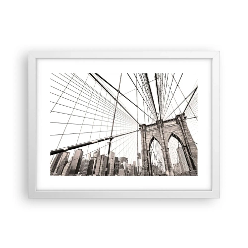 Pôster em moldura branca - Catedral de Nova York - 40x30 cm
