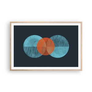 Pôster com moldura de carvalho claro - Obras de arte simétricas - 91x61 cm