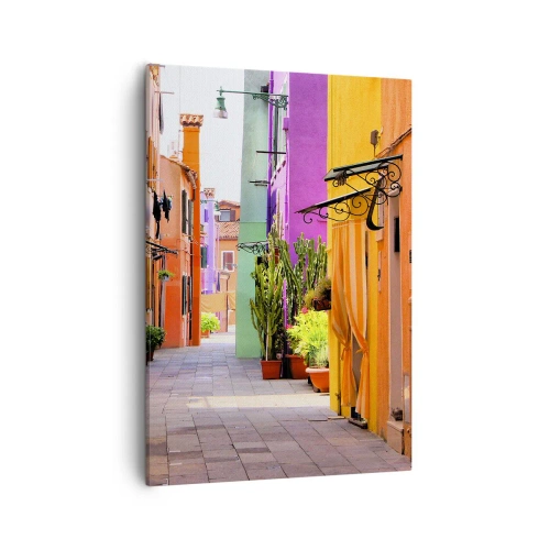 Quadro em tela - Beco arco-íris - 50x70 cm