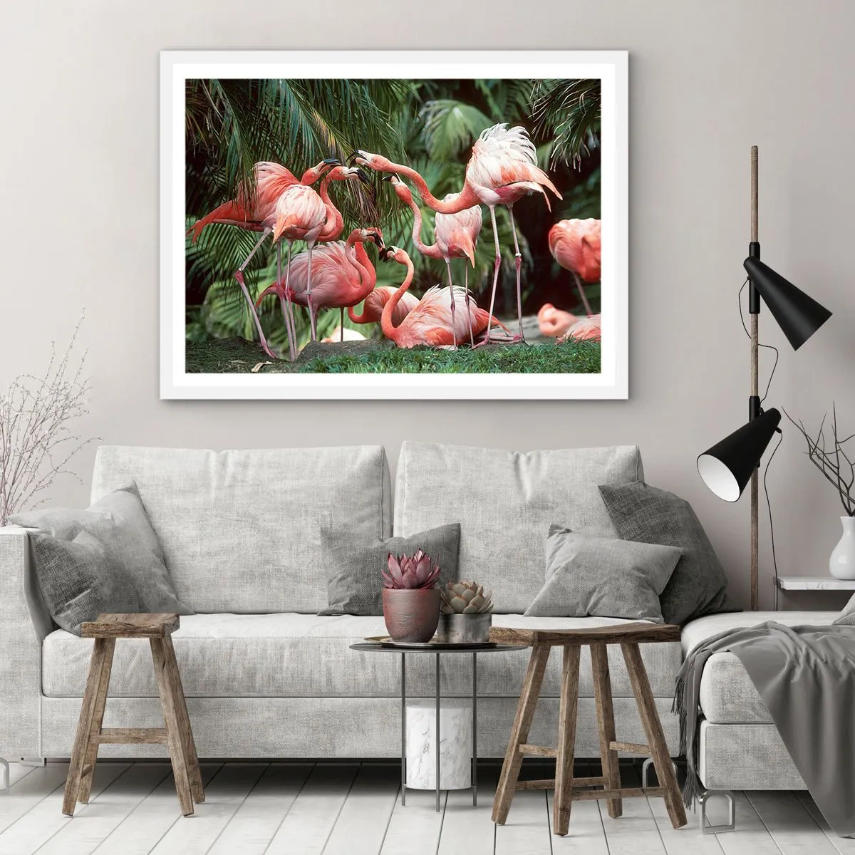 Pôster em moldura branca - Fofocas da tarde - 70x50 cm