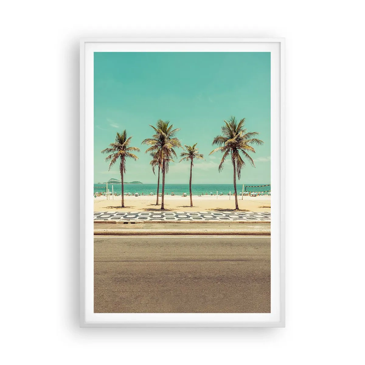 Pôster em moldura branca - Em guarda da praia - 70x100 cm