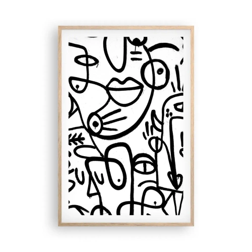 Pôster com moldura de carvalho claro - Rostos e miragens - 61x91 cm