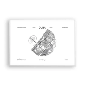 Pôster em moldura branca - Anatomia de Dubai - 100x70 cm