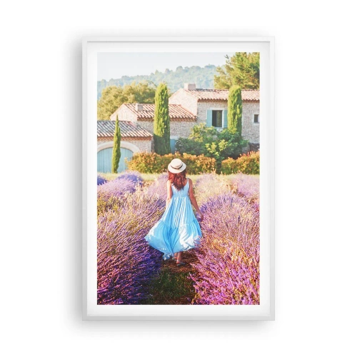 Pôster em moldura branca - Menina Lavanda - 61x91 cm