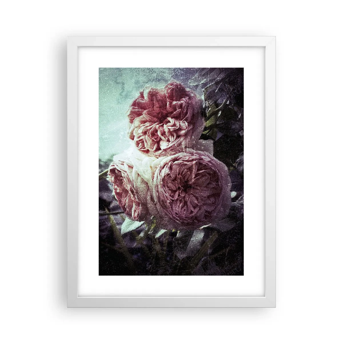 Pôster em moldura branca - Em uma atmosfera romântica - 30x40 cm