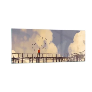 Quadro em vidro - Saudade azul - 100x40 cm