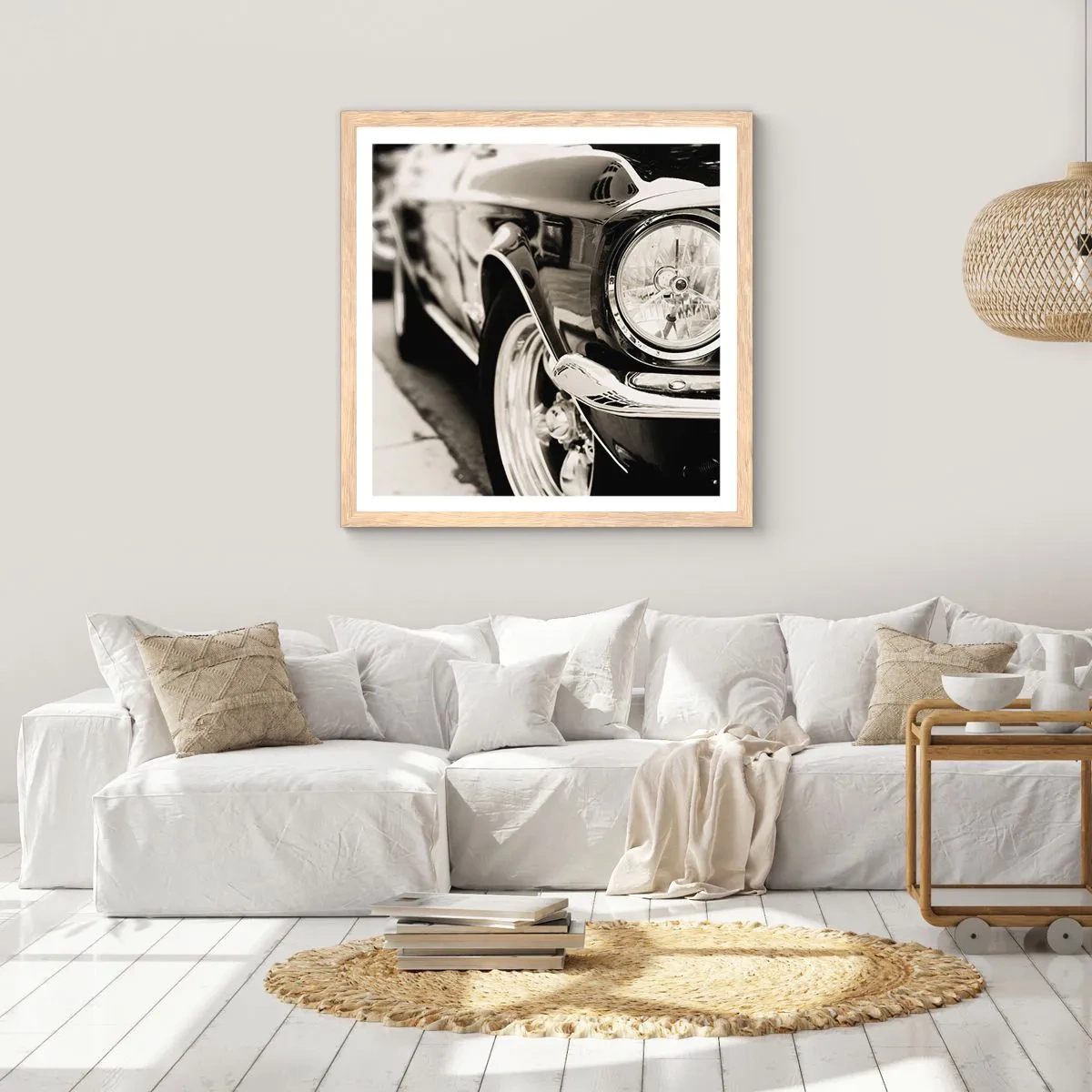 Pôster com moldura de carvalho claro - Brilho permanente - 30x30 cm
