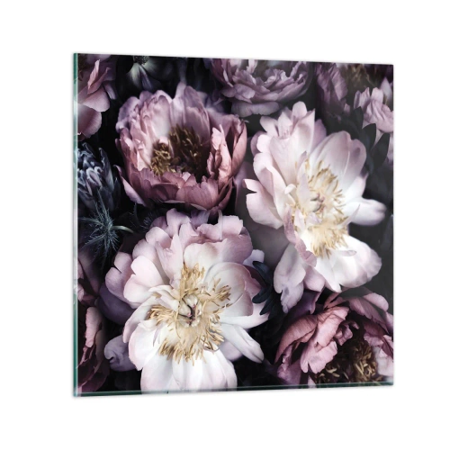 Quadro em vidro - Bouquet à moda antiga - 50x50 cm