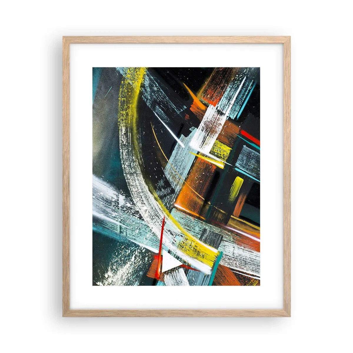Pôster com moldura de carvalho claro - Energia de movimento - 40x50 cm