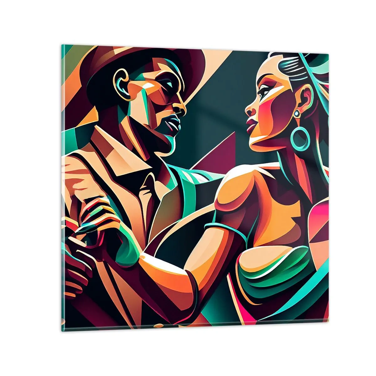 Quadro em vidro - No ritmo do coração - 40x40 cm