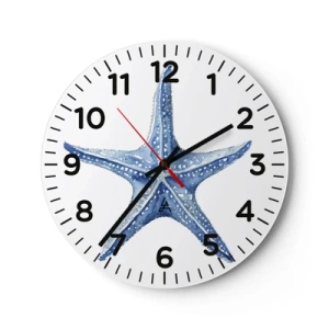 Relógio de parede - Relógio em vidro - Estrela do mar - 40x40 cm