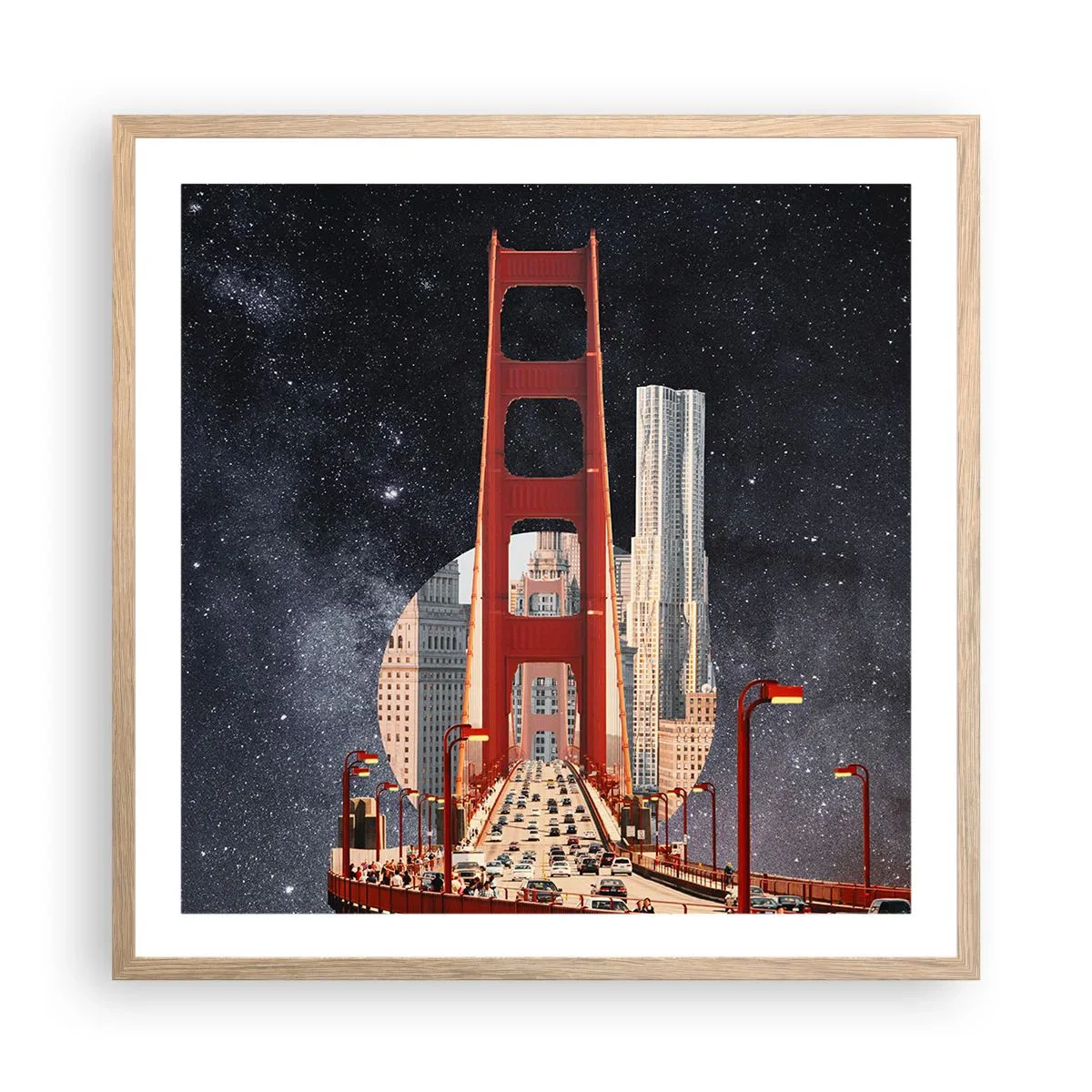 Pôster com moldura de carvalho claro - Sempre no centro - 60x60 cm