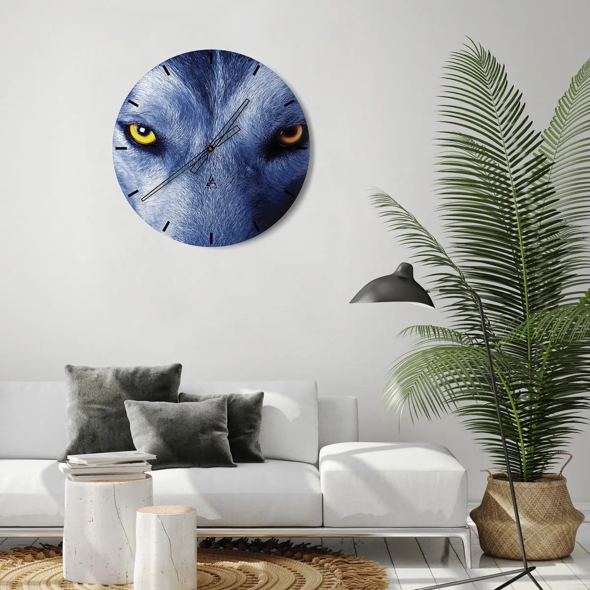 Relógio de parede - Relógio em vidro - Olhar hipnotizante - 30x30 cm