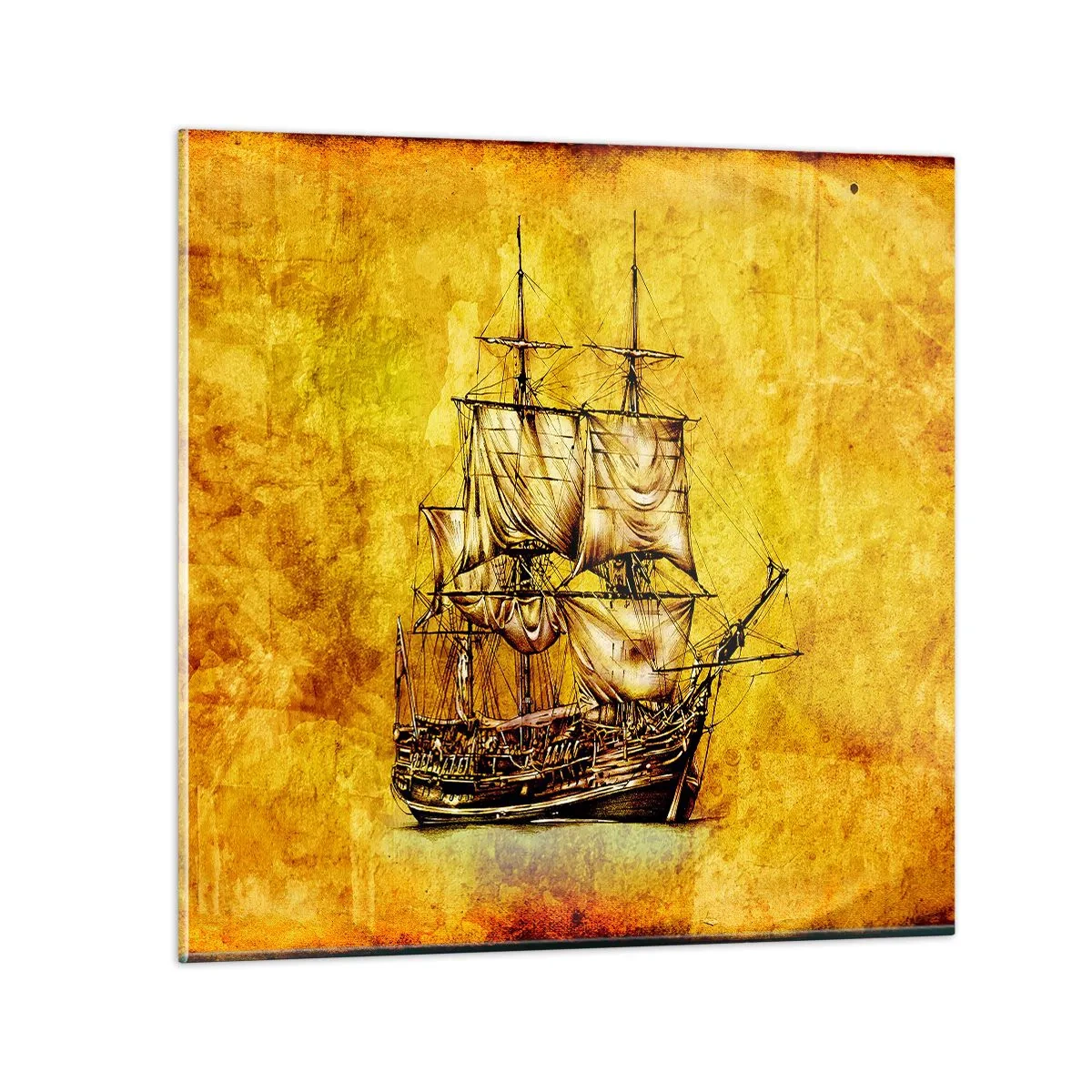 Quadro em vidro - Direção Tortuga! - 40x40 cm