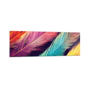 Quadro em vidro - Arco-íris emplumado - 160x50 cm