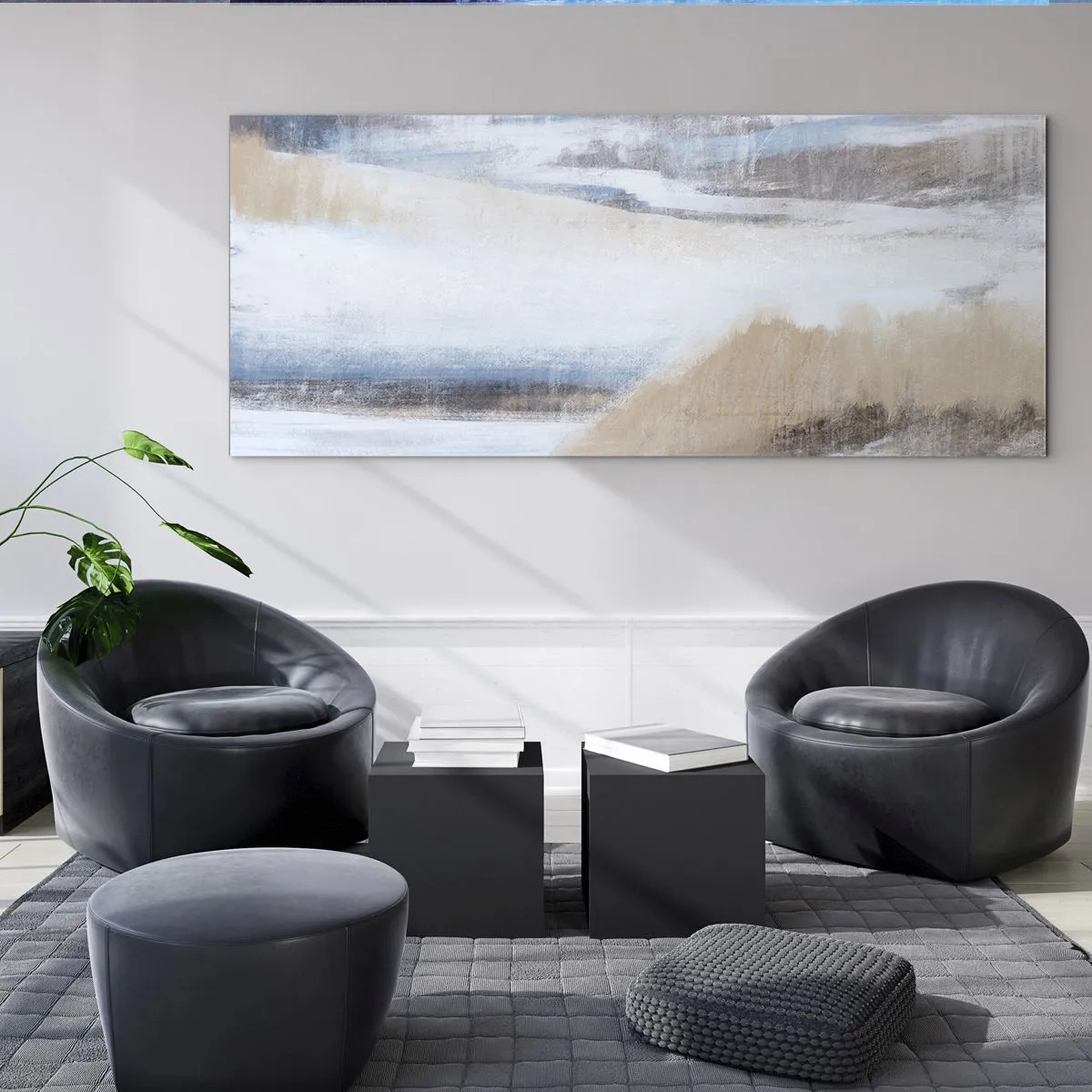 Quadro em vidro - Composição de inverno - 100x40 cm