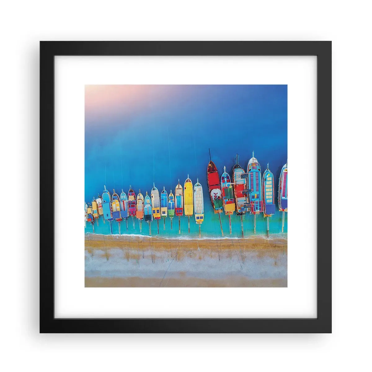 Pôster com moldura preta - Vista panorâmica - 30x30 cm