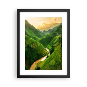 Pôster com moldura preta - Vale vietnamita - 30x40 cm