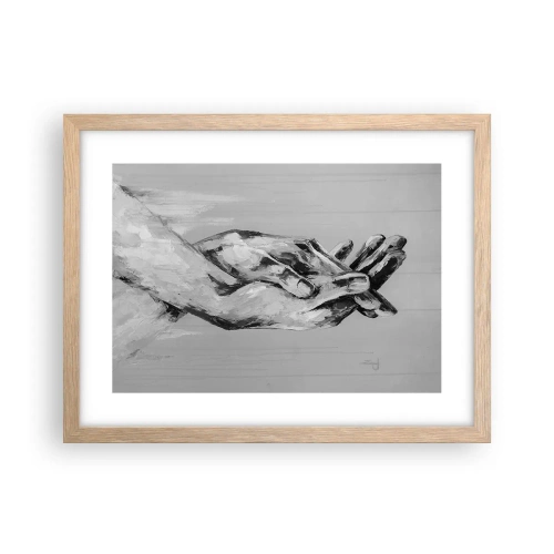 Pôster com moldura de carvalho claro - Início... - 40x30 cm