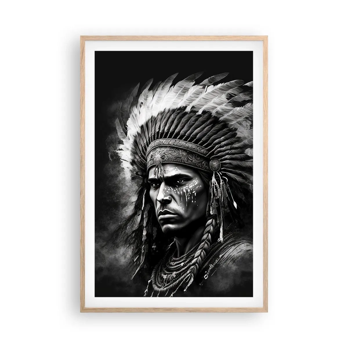 Pôster com moldura de carvalho claro - Um líder e um guerreiro - 61x91 cm