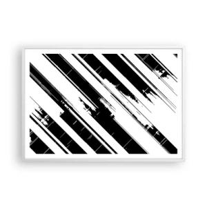 Pôster em moldura branca - Uma composição intensa e dinâmica - 100x70 cm