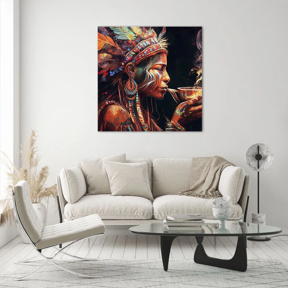 Quadro em vidro - Ritual mágico - 30x30 cm