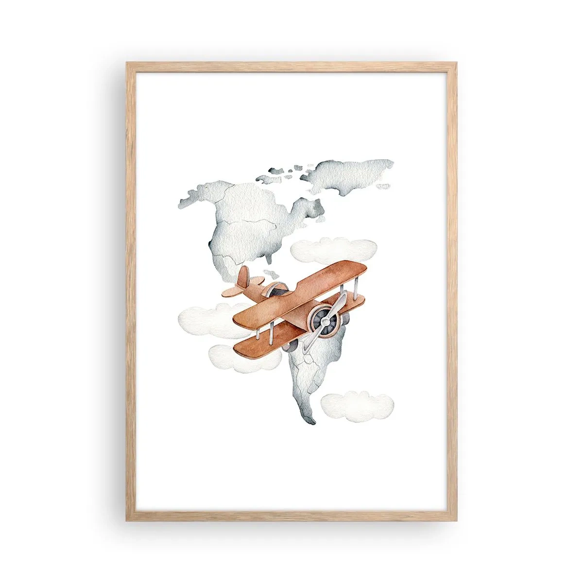 Pôster com moldura de carvalho claro - Com espírito pioneiro - 50x70 cm