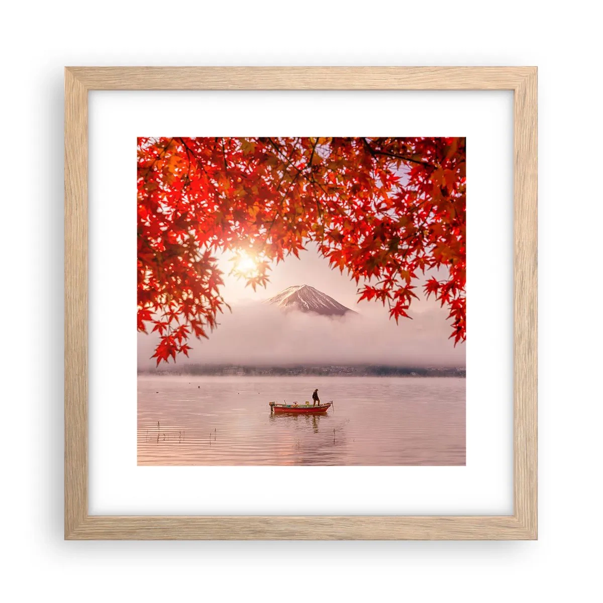 Pôster com moldura de carvalho claro - No clima japonês - 30x30 cm