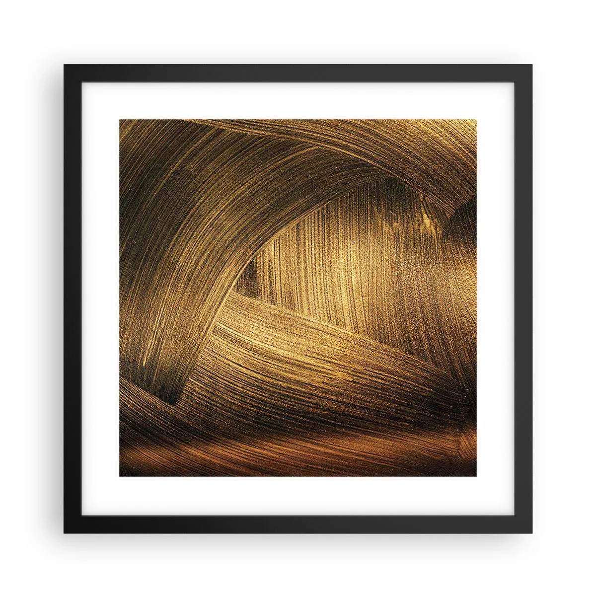 Pôster com moldura preta - No labirinto dourado - 40x40 cm