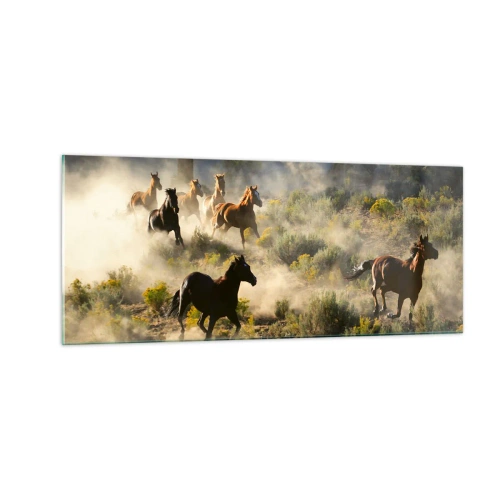 Quadro em vidro - Competição - liberdade ou força masculina? - 100x40 cm