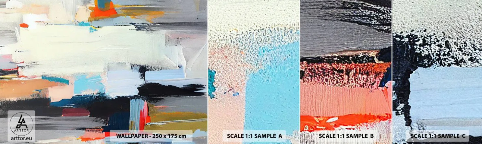 Amostra de papel de parede autocolante Deluxe Sticker - Há um método? - Moderno, Tintas, Minimalista - 100x30 cm
