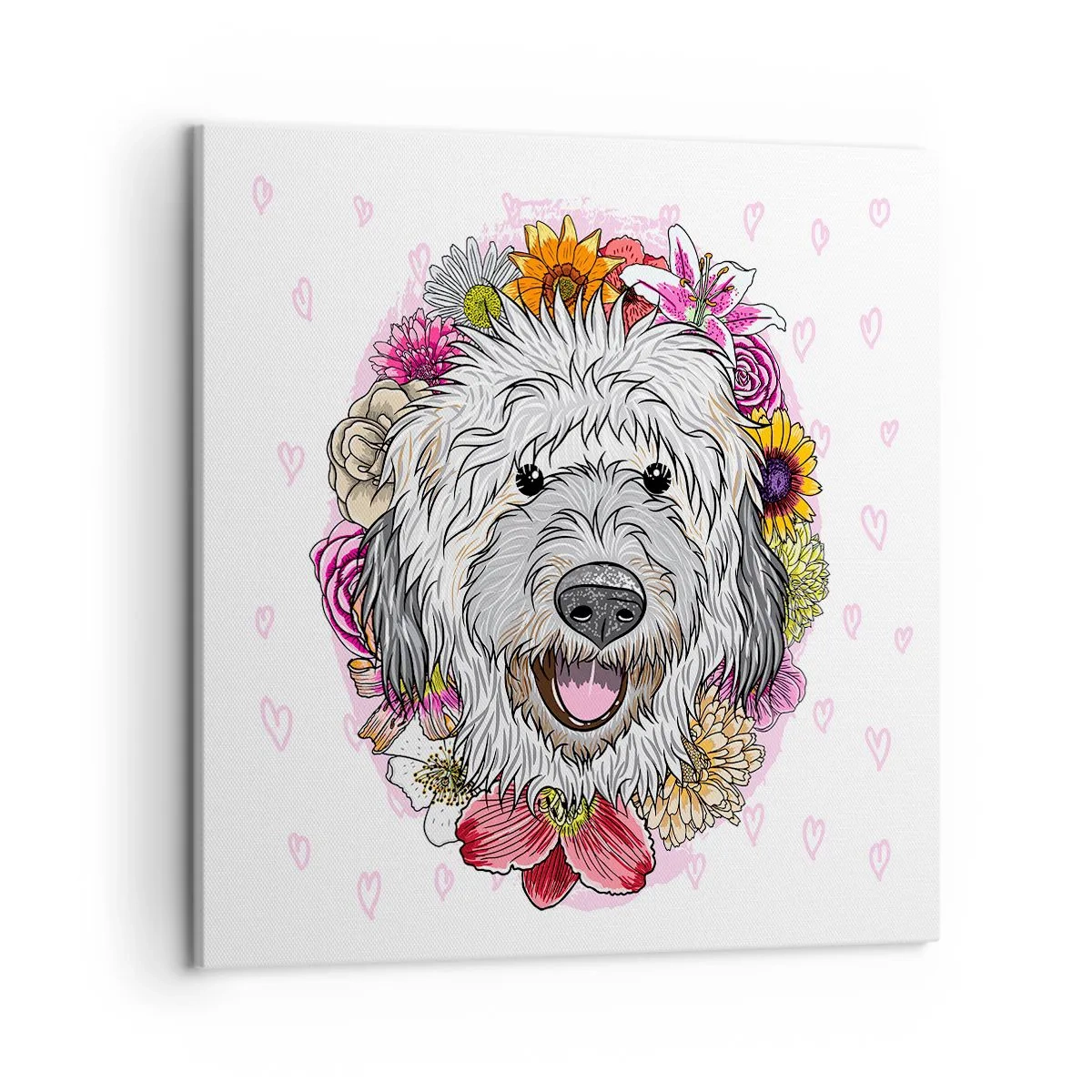 Quadro em tela - Alegria de cachorrinho - 50x50 cm