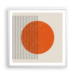 Pôster em moldura branca - Sempre sol - 60x60 cm