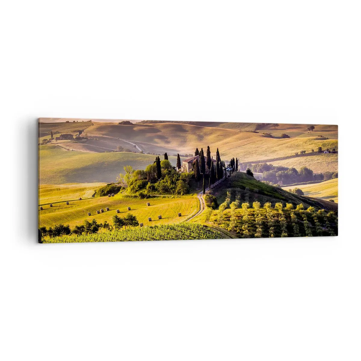 Quadro em tela - Arcádia - Paisagem toscana - 140x50 cm