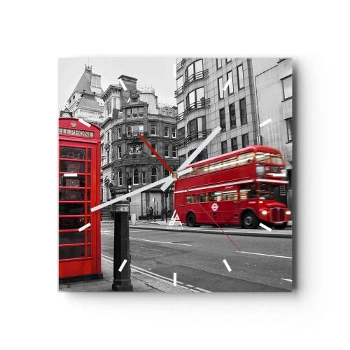 Relógio de parede - Relógio em vidro - O mais vermelho da Europa - 30x30 cm