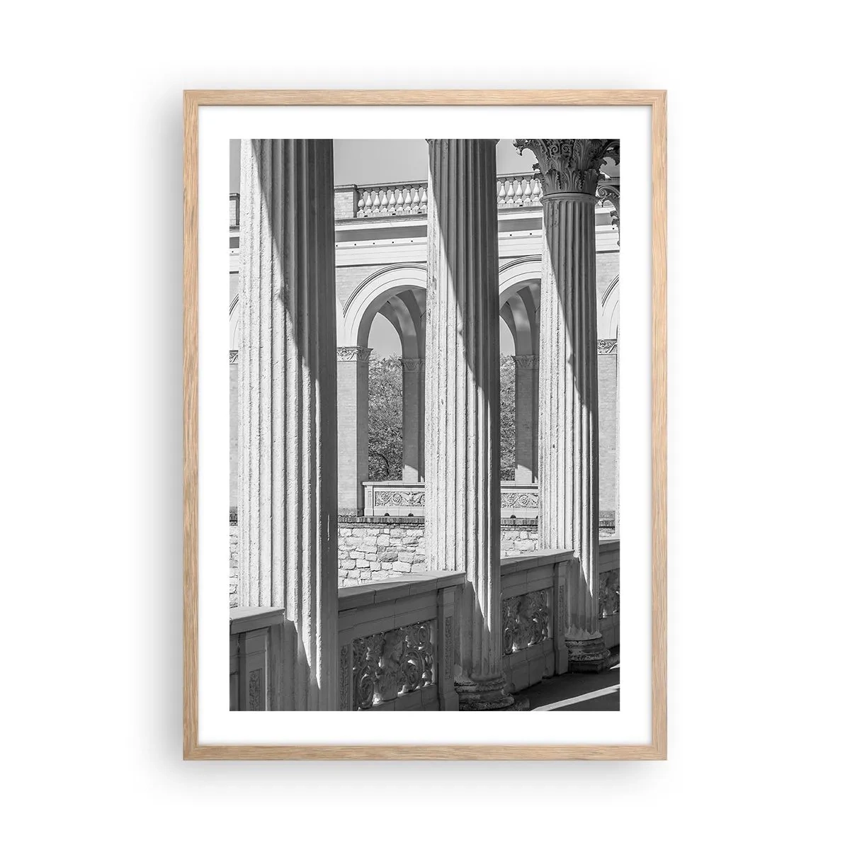 Pôster com moldura de carvalho claro - Arcada ensolarada - 50x70 cm