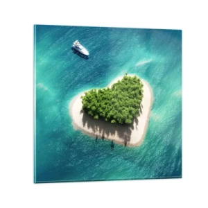 Quadro em vidro - Eu amo o verão - 30x30 cm