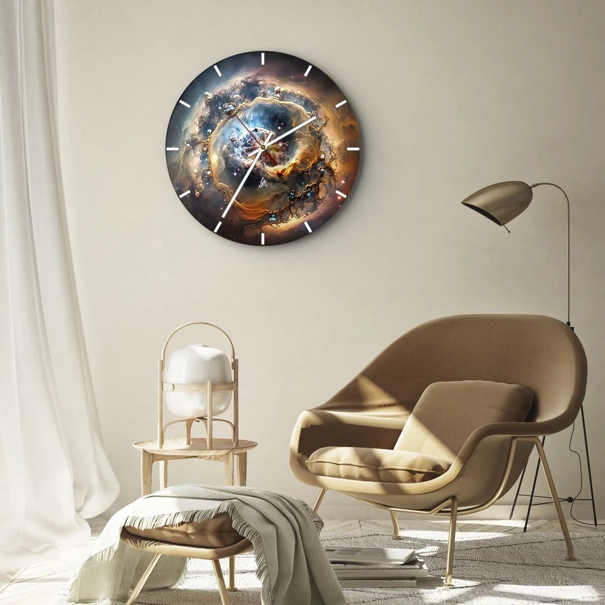 Relógio de parede - Relógio em vidro - Um vórtice cósmico em cores intensas - 30x30cm - Início - Decoração de parede moderna para a sala de estar, cozinha e quarto ARTTOR