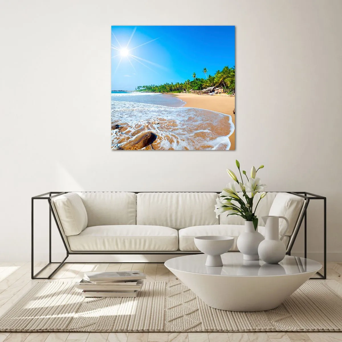 Quadro em vidro - Um lugar exótico para si - 30x30 cm