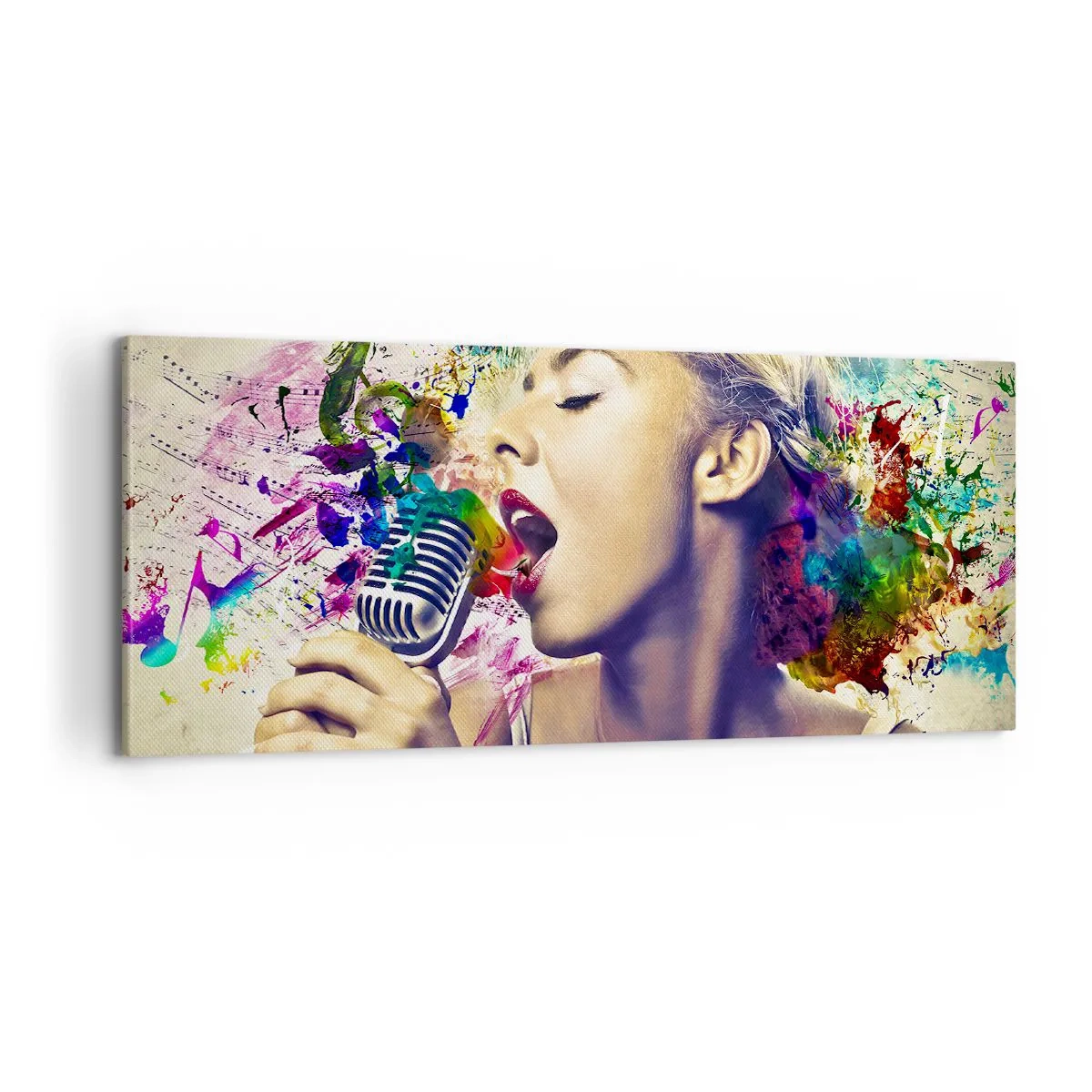 Quadro em tela - Pintar o mundo com a voz - 100x40 cm