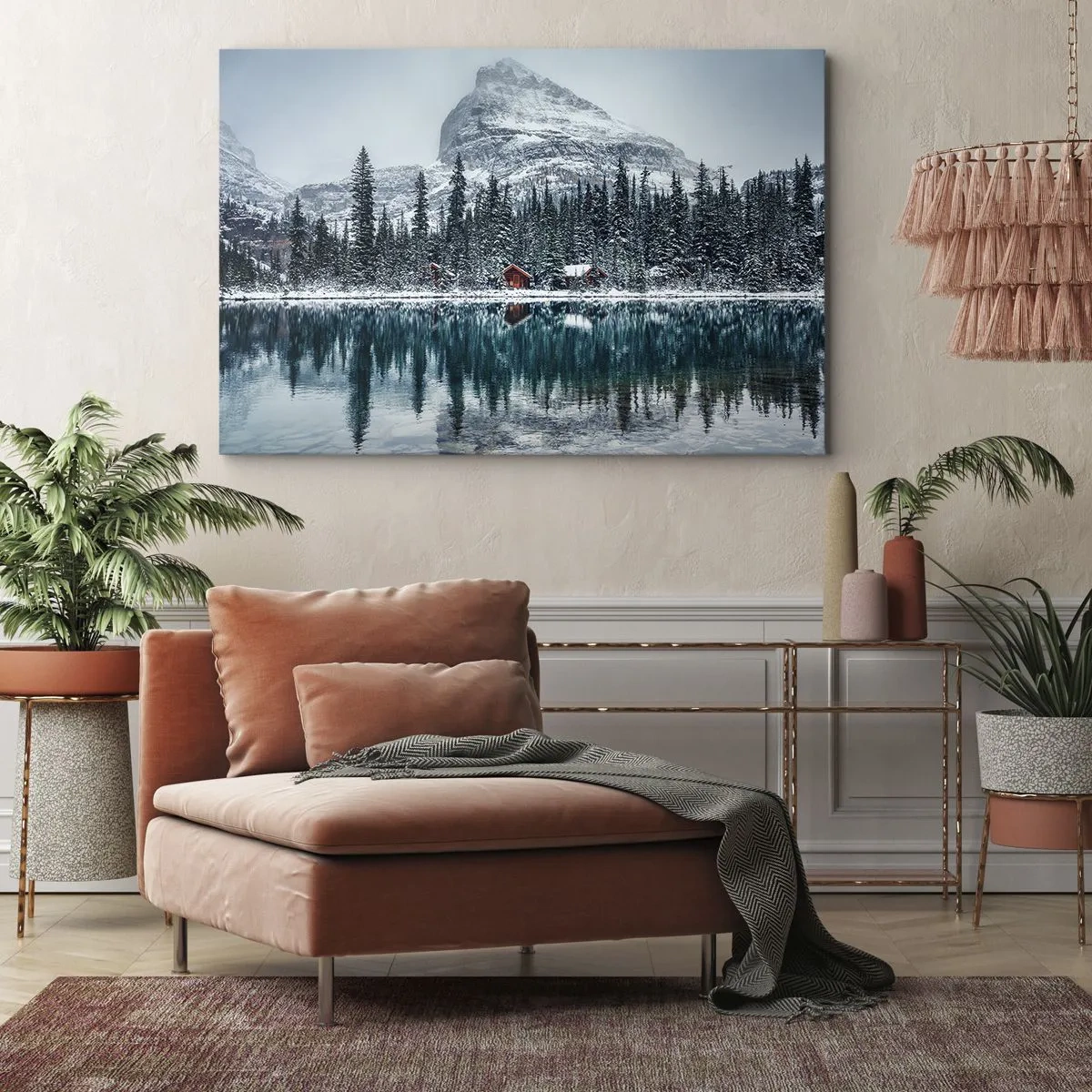 Quadro em tela - Retiro canadense - 70x50 cm