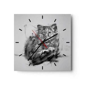 Relógio de parede - Relógio em vidro - Sim, estou a ouvir atentamente - 40x40 cm