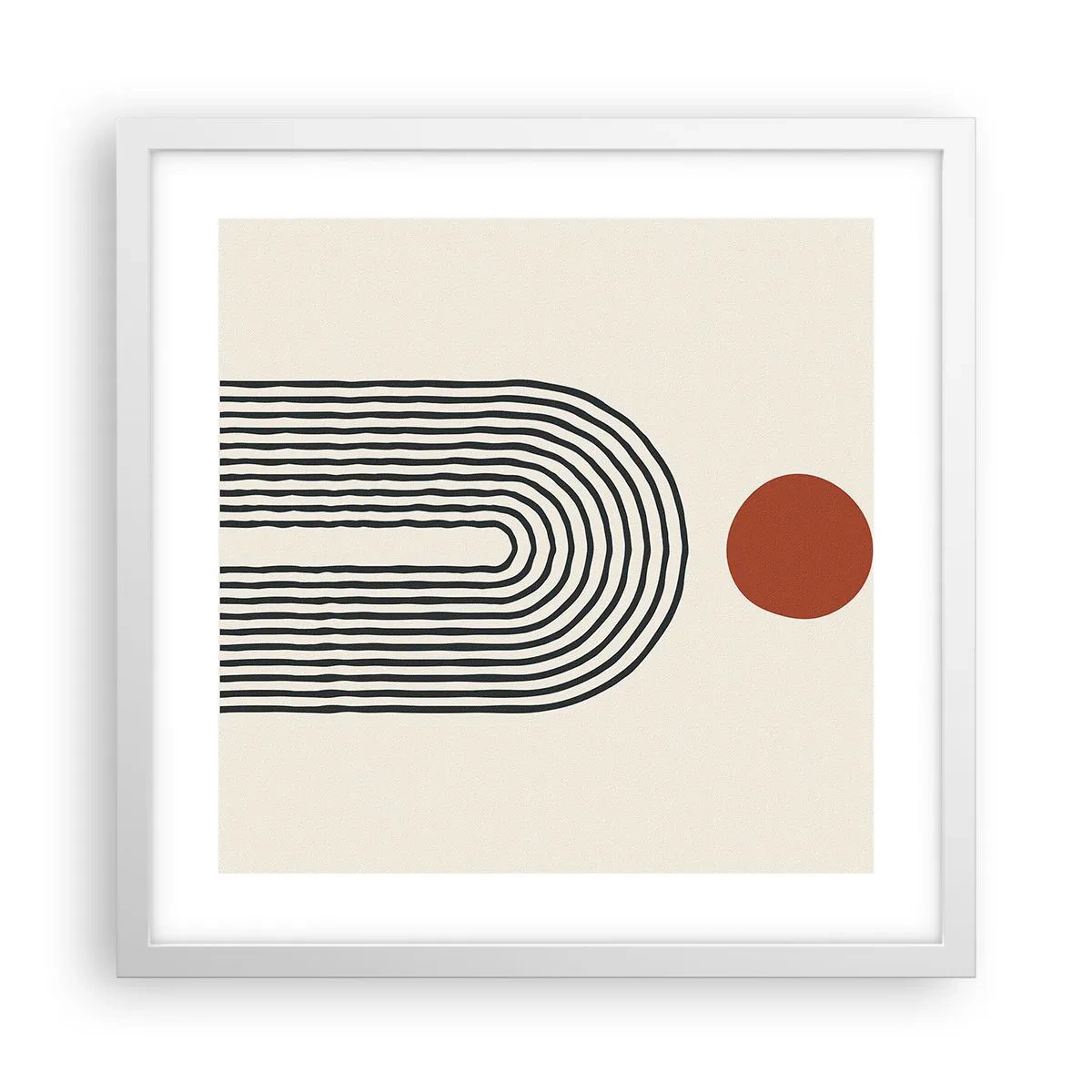 Pôster em moldura branca - Magnetismo de formas e cores - 40x40 cm