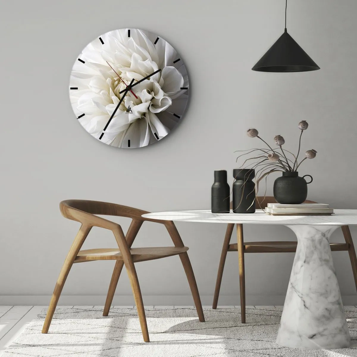 Relógio de parede - Relógio em vidro - Manhã da noiva - 30x30 cm