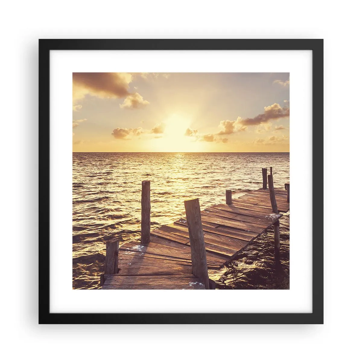 Pôster com moldura preta - A terra dourada da gentileza - 40x40 cm