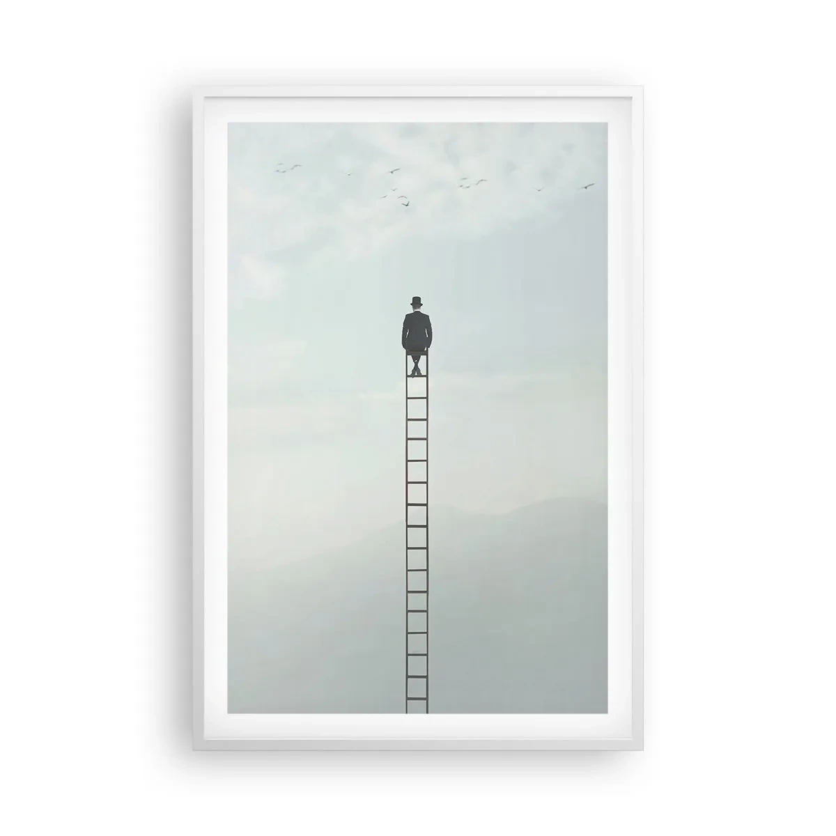 Pôster em moldura branca - Vá além - 61x91 cm